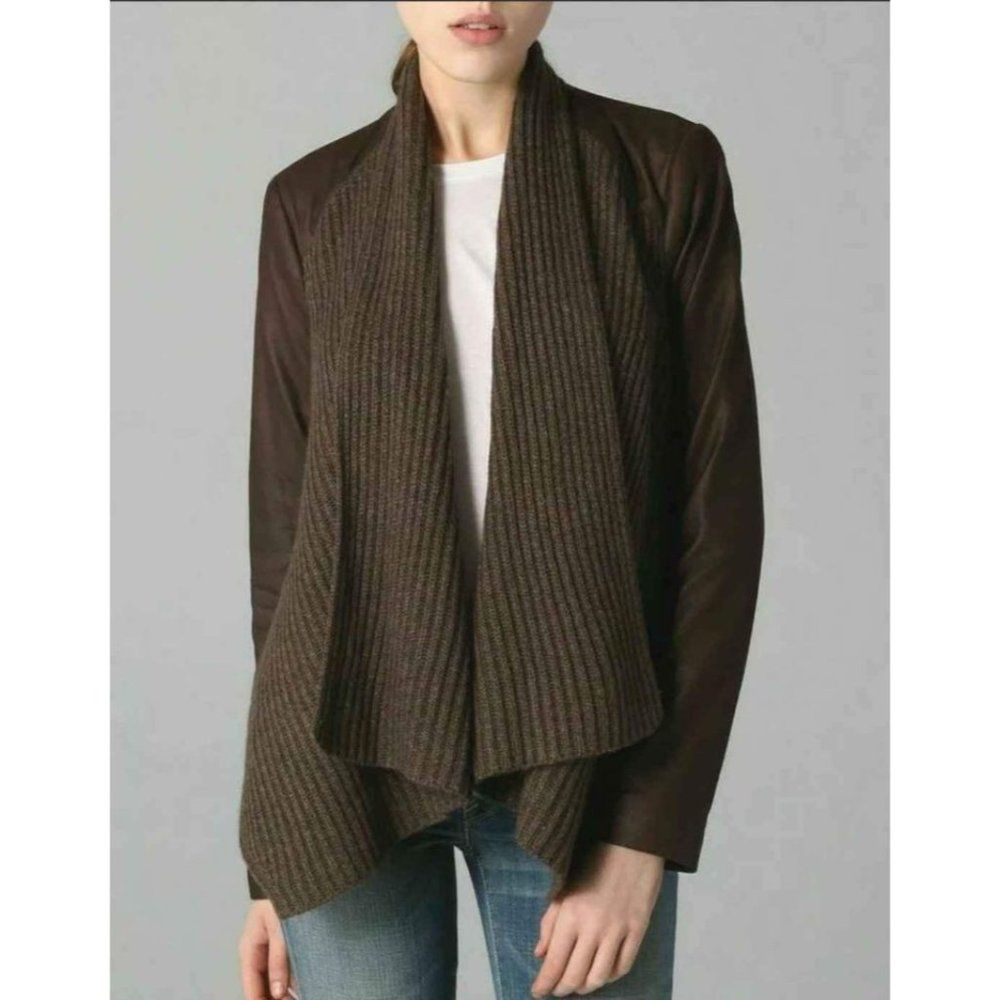 Vince  |Leather Wool & Yak Hair Jacket size Small